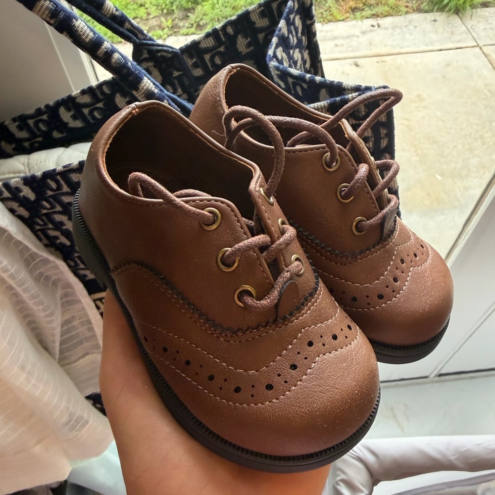Stylish Brown Kids Dress Shoes